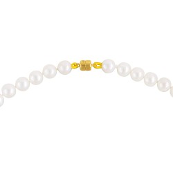 Κολιέ με Κ14 χρυσό μαγνητικό κούμπωμα και λευκά μαργαριτάρια - F126588